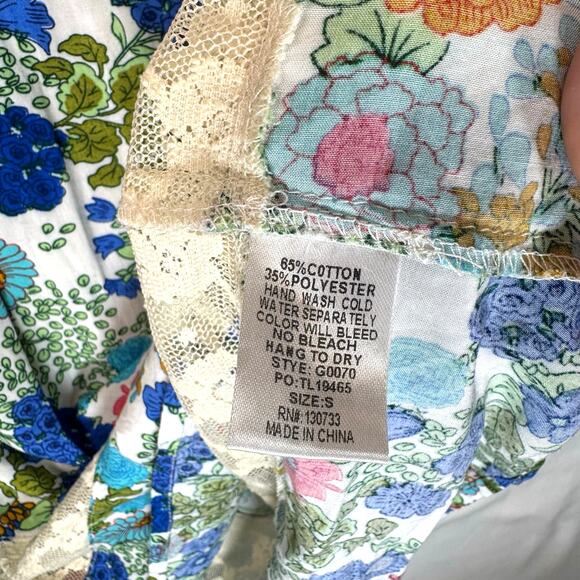 Umgee Babydoll Lace Women’s Sleeveless Floral Tunic Top Dress Size Small - Picture 4 of 6